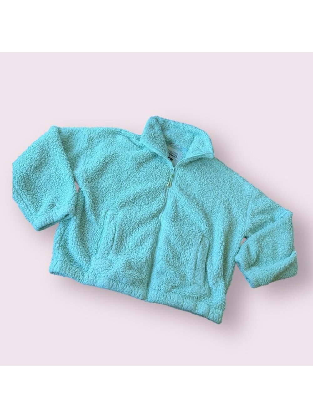 American Eagle Huggable Sherpa Fleece Full Zip Jacket XS/S Mint Green
